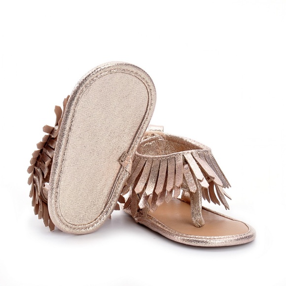 Baby Girl Fun Gold Fringe Sandal Bootie - Picture 5 of 7